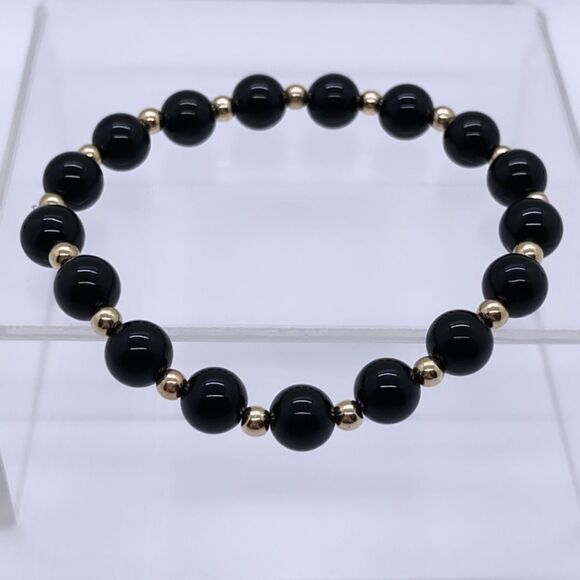 NWT Wool + Pepper Mens Beaded Bracelet - Gold - Picture 3 of 4